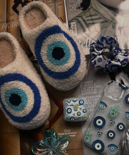 Evil eye slippers